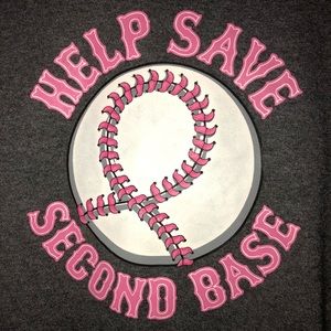 Shirts - NWOT Breast Cancer Help Save Second Base T-shirt Shirts - NWOT Breast Cancer Help Save Second Base T-shirt